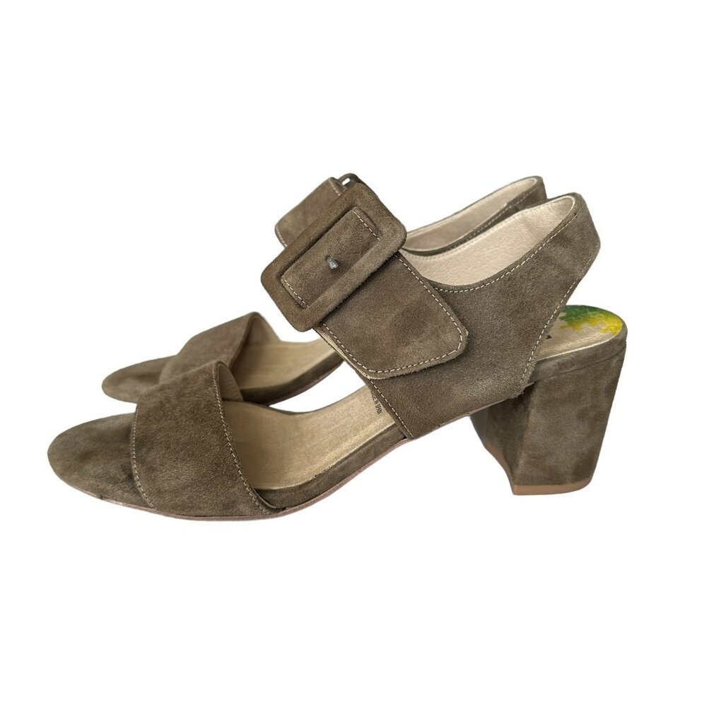 DorKing By Fluchos Women’s 39 Olive Green Suede Leather Strappy Sandal Spain